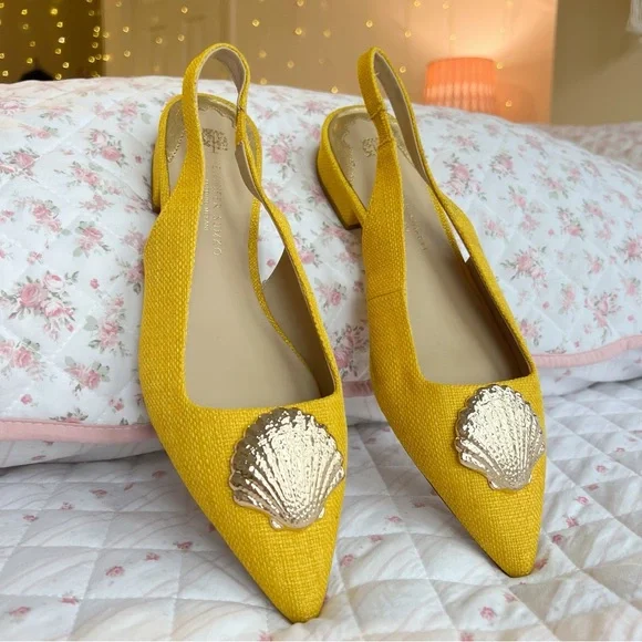 Jennifer Sumko x Antonio Melani LaMinerva Shell Slingback Flats Coastal Southern - Picture 2 of 8